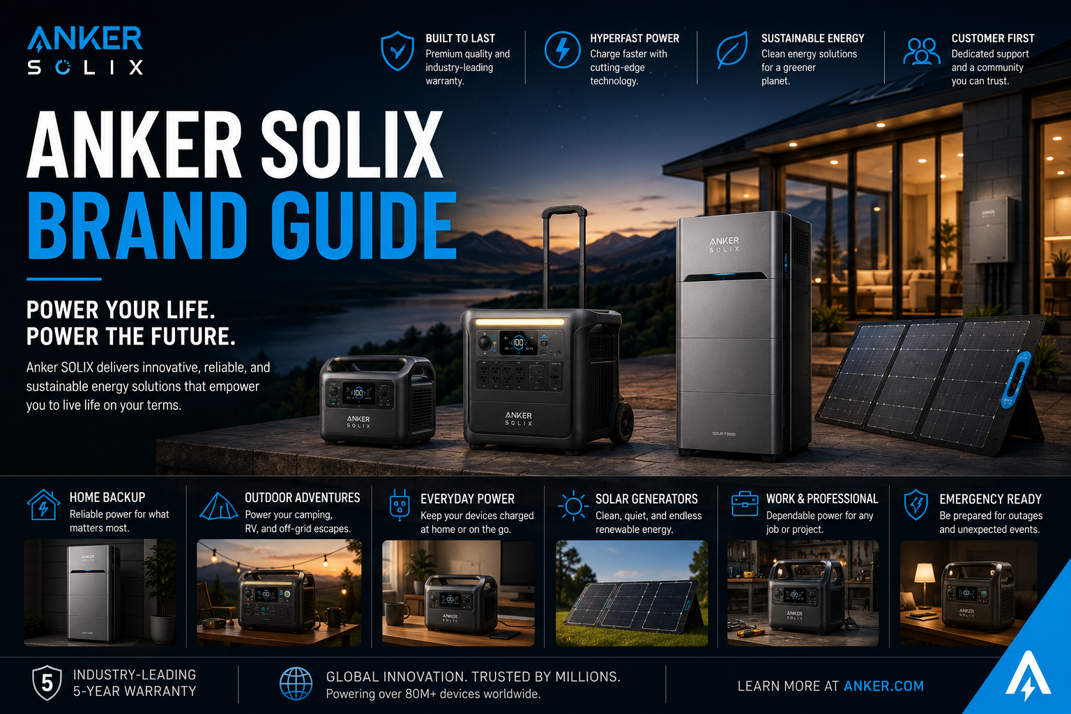Anker SOLIX portable power stations and home backup systems