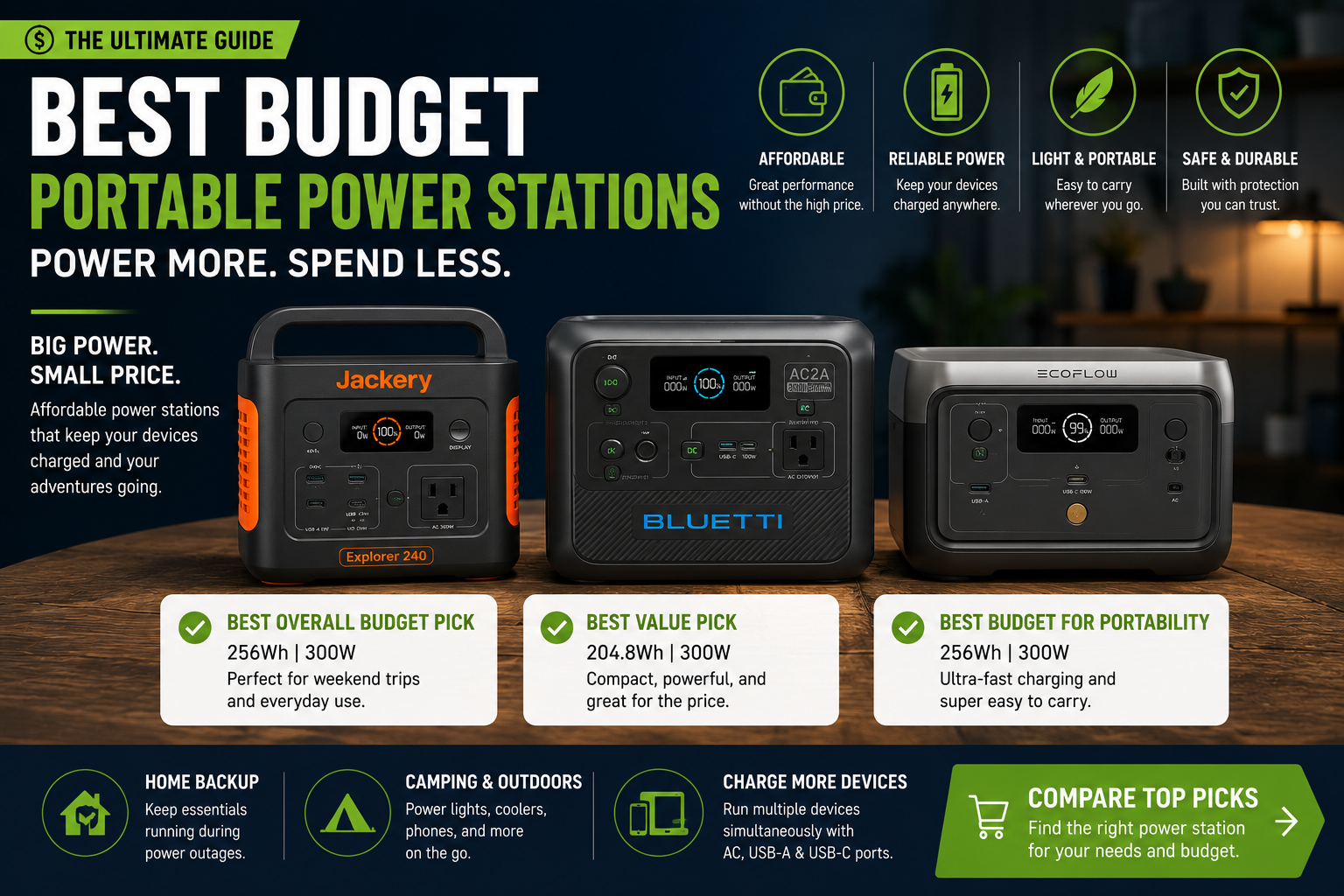 Best budget portable power stations for affordable backup power
