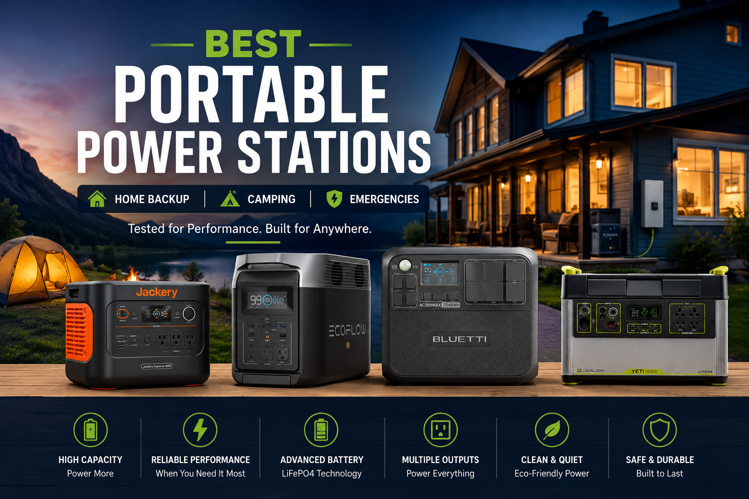 Best portable power stations for home backup, camping and emergencies