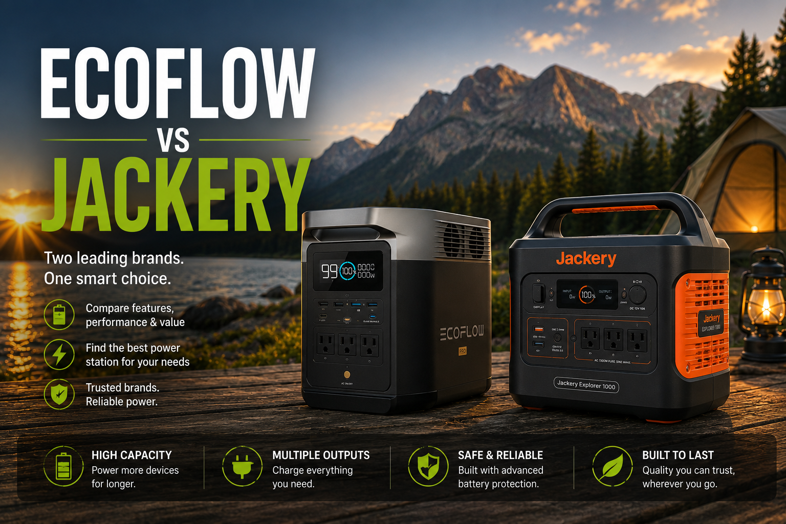 EcoFlow vs Jackery portable power station comparison